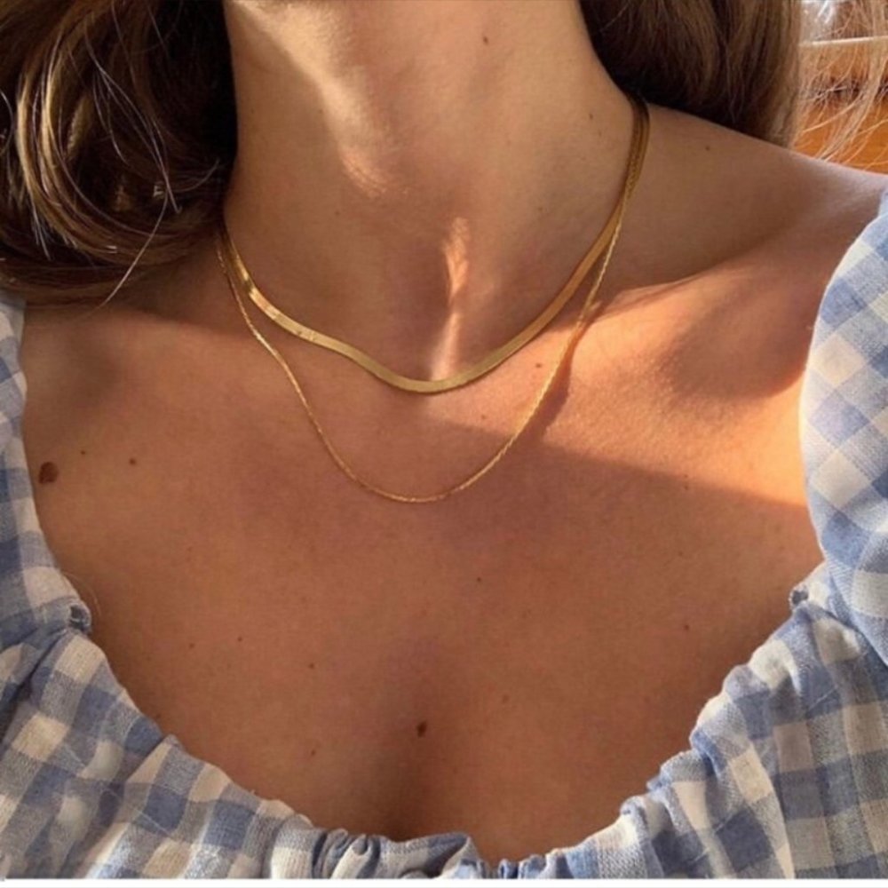 Snake Chain Necklace Choker - Picture 9 of 12